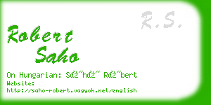 robert saho business card